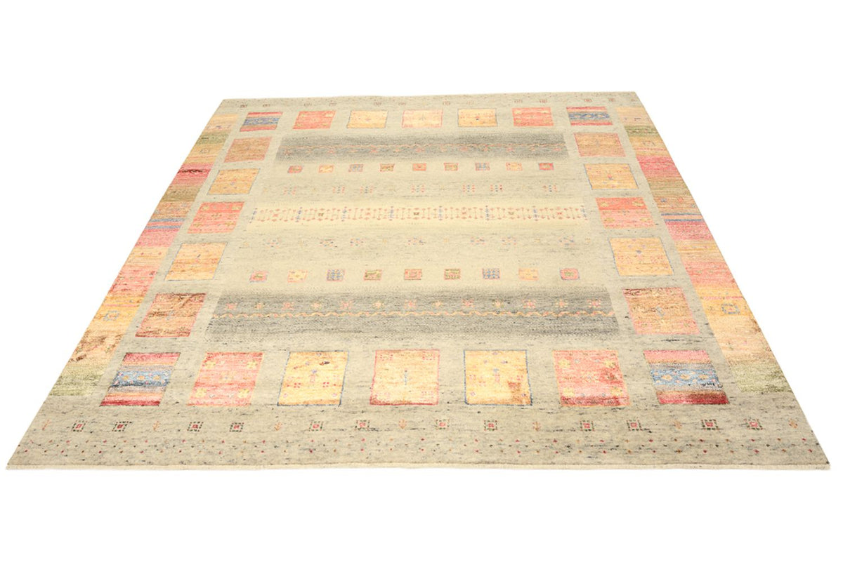 Tapis Gabbeh - Loribaft Indus carré  - 202 x 199 cm - beige clair