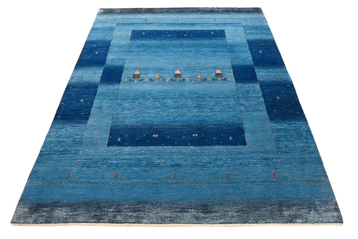 Tapis Gabbeh - Loribaft Indus - 201 x 152 cm - bleu de mer