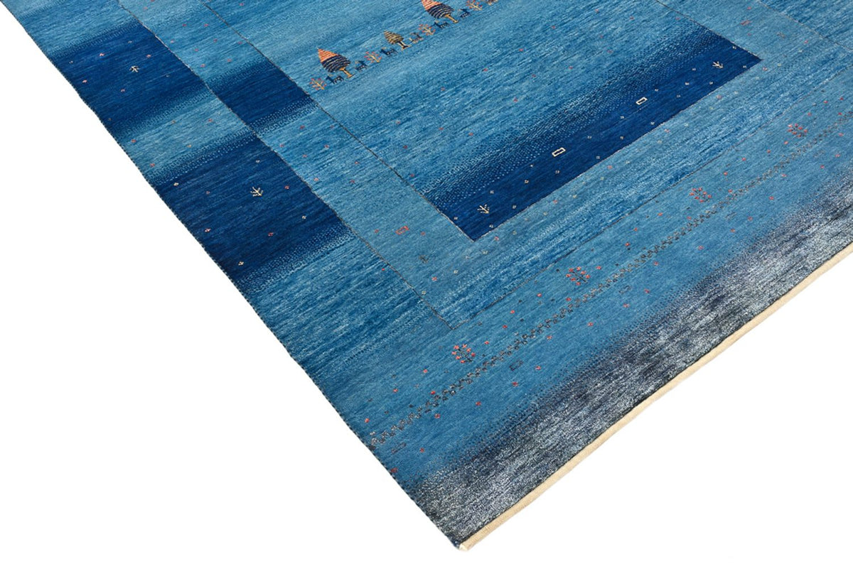 Tapis Gabbeh - Loribaft Indus - 201 x 152 cm - bleu de mer