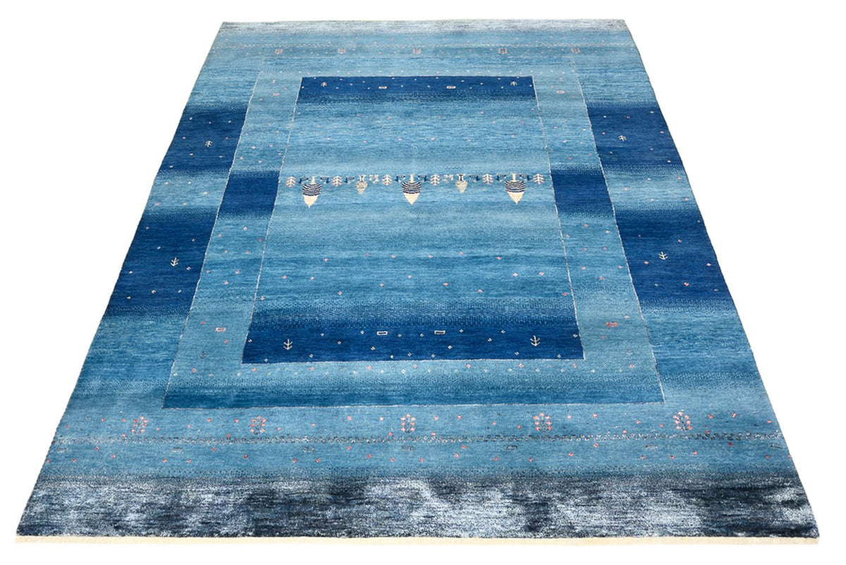 Tapis Gabbeh - Loribaft Indus - 201 x 152 cm - bleu de mer