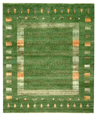 Tapis Gabbeh - Loribaft Indus - 246 x 206 cm - vert