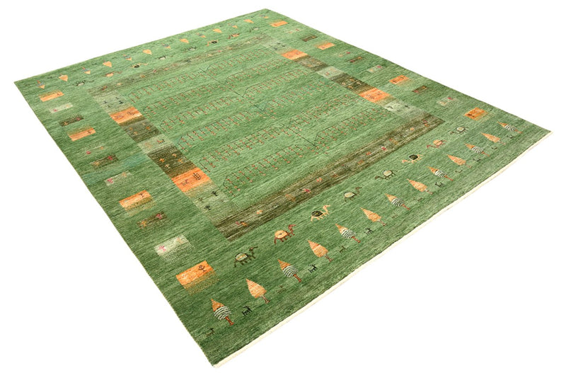 Tapis Gabbeh - Loribaft Indus - 246 x 206 cm - vert