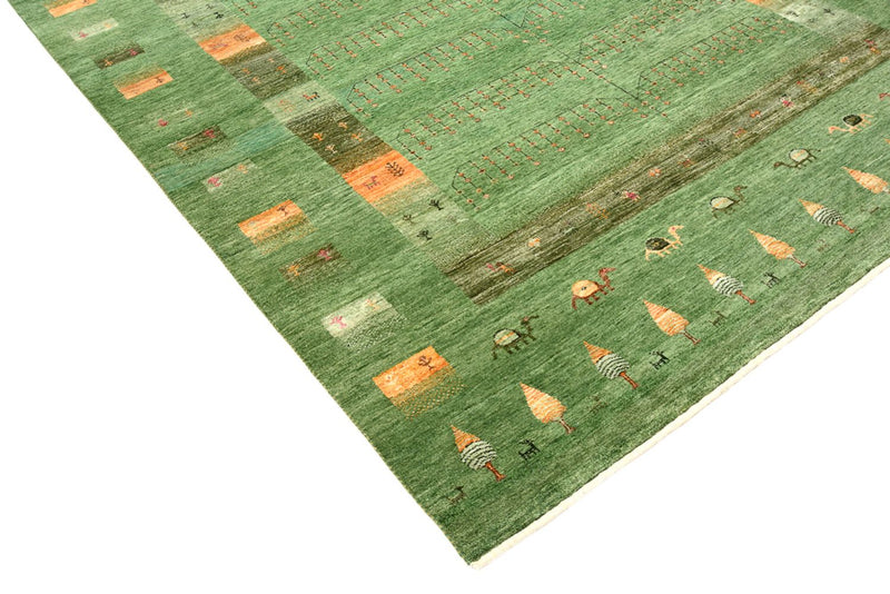 Tapis Gabbeh - Loribaft Indus - 246 x 206 cm - vert