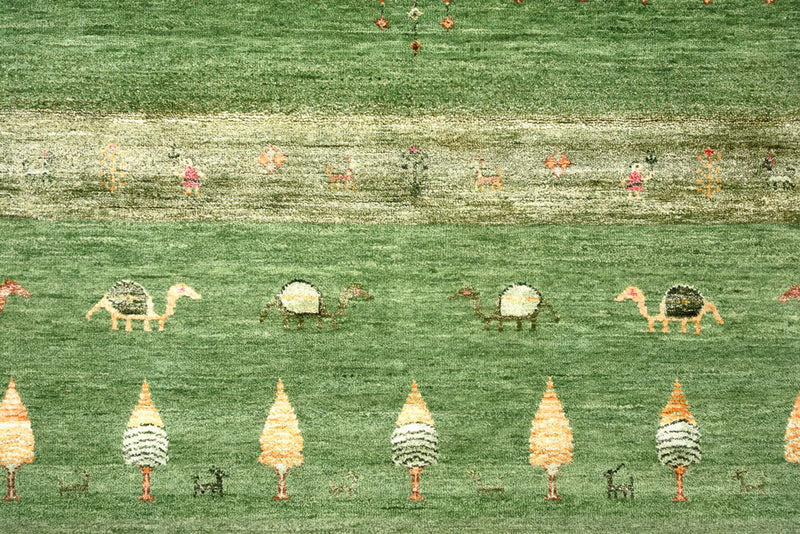 Tapis Gabbeh - Loribaft Indus - 246 x 206 cm - vert