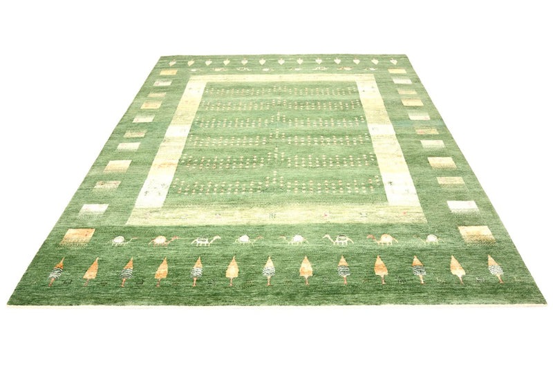 Tapis Gabbeh - Loribaft Indus - 246 x 206 cm - vert