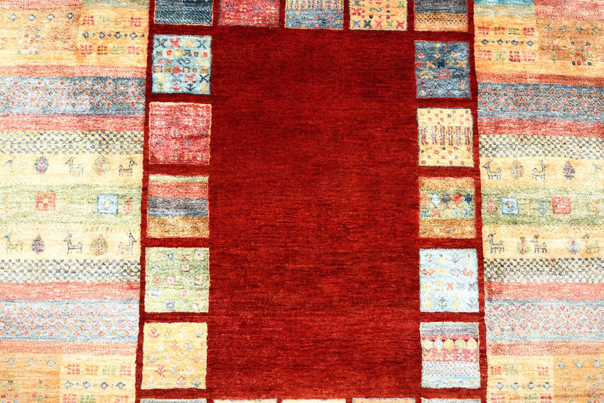 Tapis Gabbeh - Loribaft Indus - 199 x 153 cm - rouge