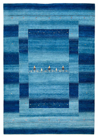 Tapis Gabbeh - Loribaft Indus - 294 x 205 cm - bleu de mer