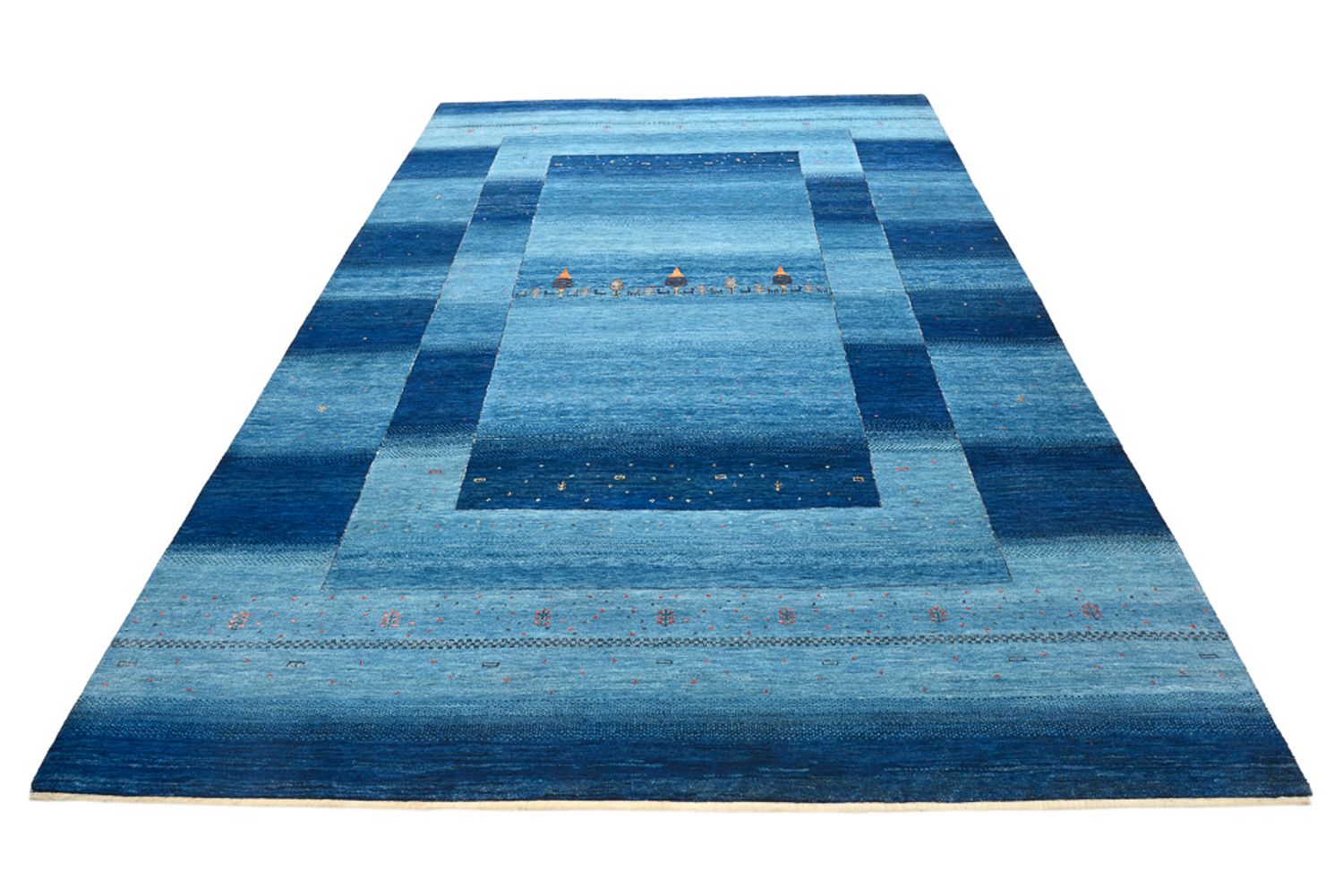 Tapis Gabbeh - Loribaft Indus - 294 x 205 cm - bleu de mer