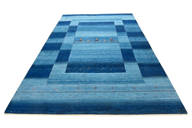 Tapis Gabbeh - Loribaft Indus - 294 x 205 cm - bleu de mer