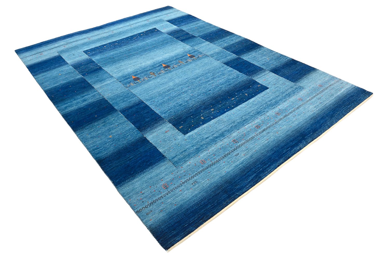 Tapis Gabbeh - Loribaft Indus - 294 x 205 cm - bleu de mer