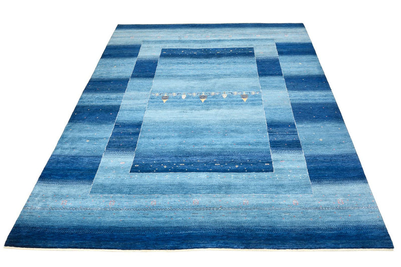 Tapis Gabbeh - Loribaft Indus - 294 x 205 cm - bleu de mer