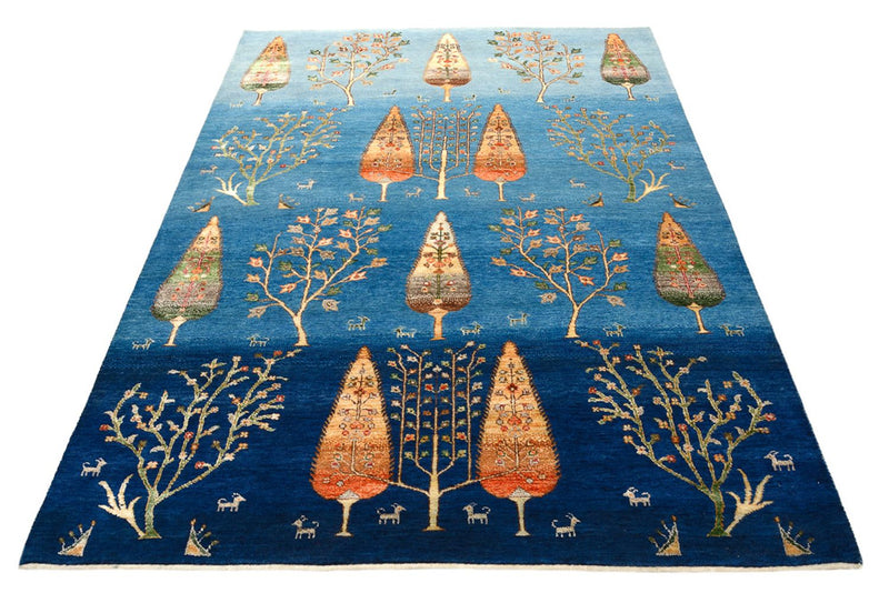 Tapis Gabbeh - Loribaft Indus - 247 x 173 cm - bleu de mer