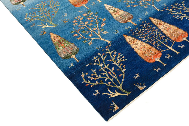 Tapis Gabbeh - Loribaft Indus - 247 x 173 cm - bleu de mer