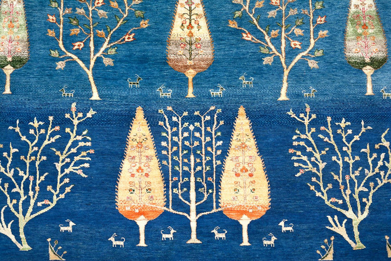 Tapis Gabbeh - Loribaft Indus - 247 x 173 cm - bleu de mer