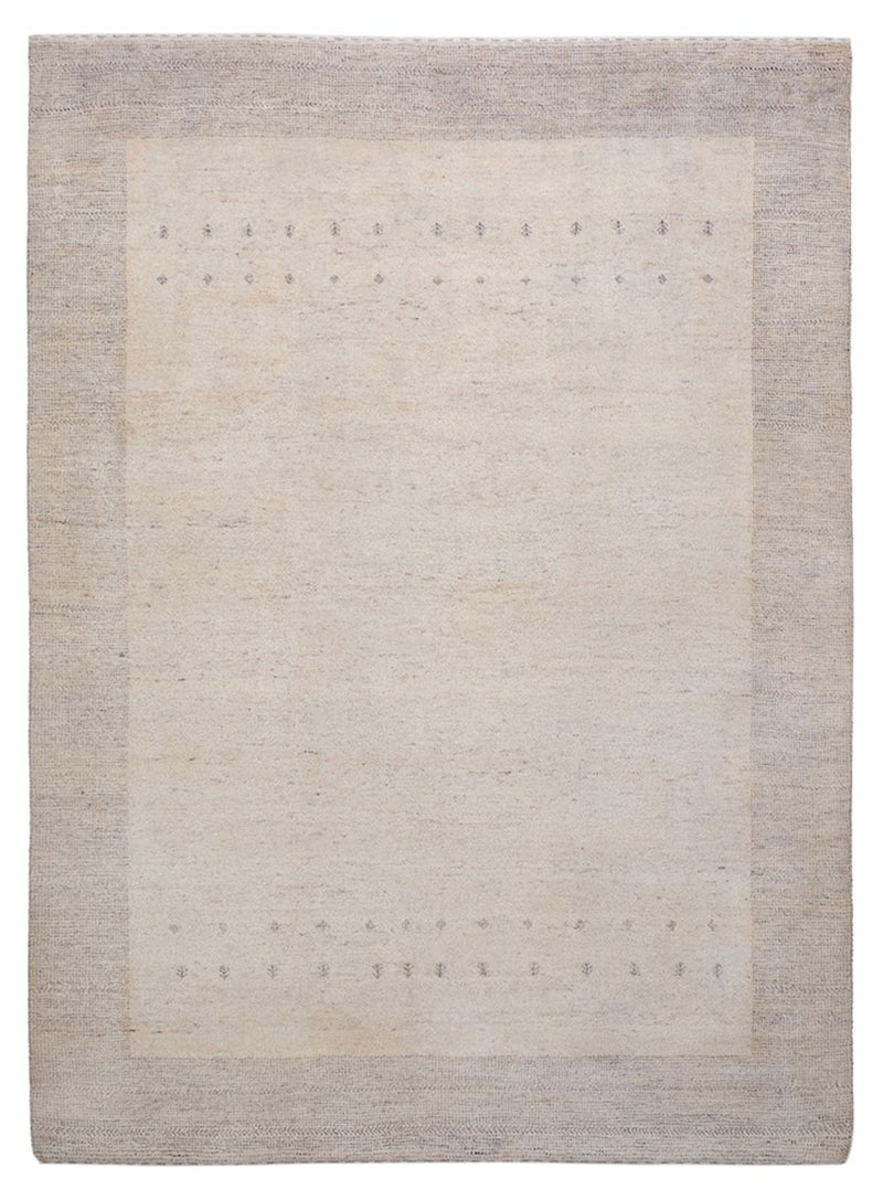 Tapis Gabbeh - Loribaft Indus - 201 x 146 cm - gris clair
