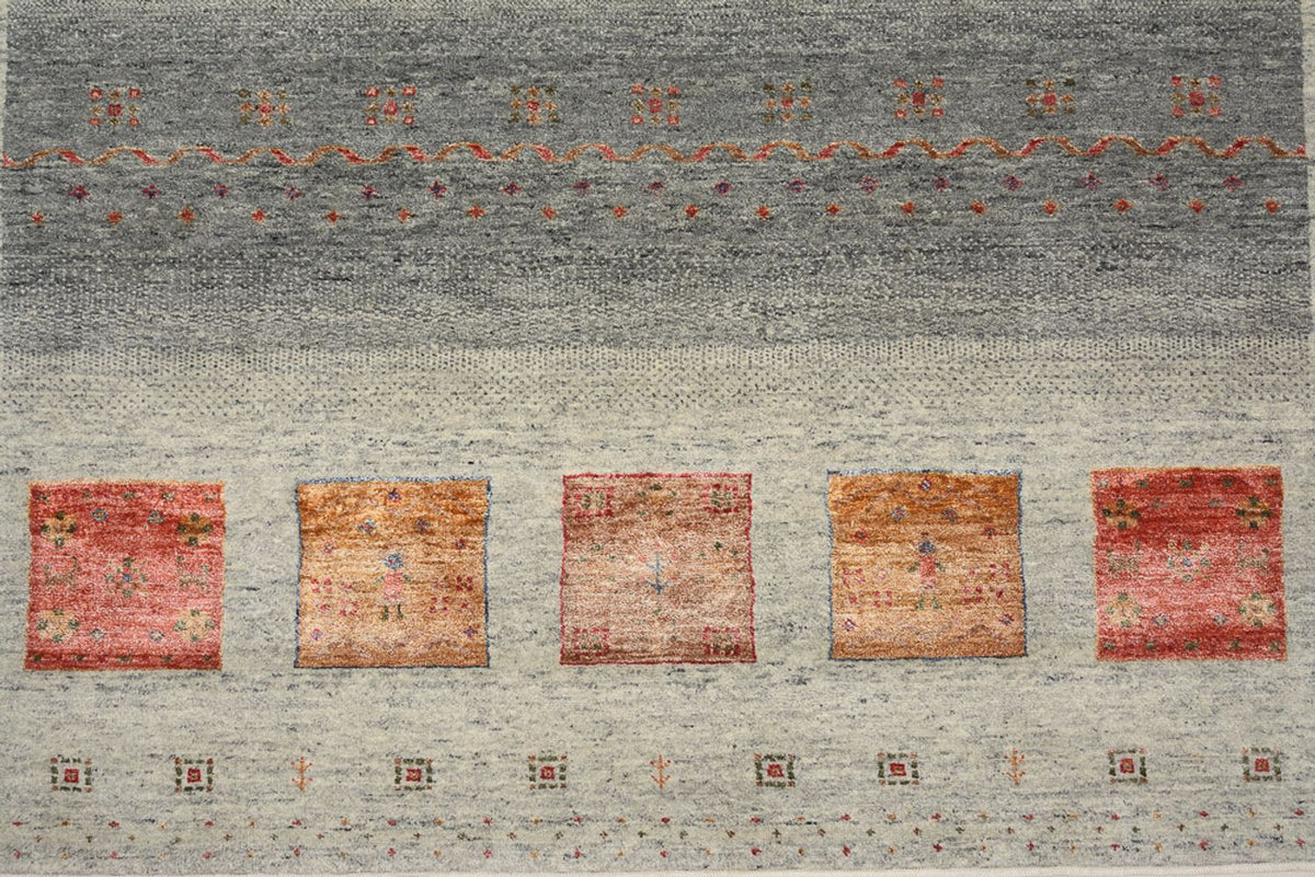 Tapis Gabbeh - Loribaft Indus - 304 x 208 cm - beige foncé