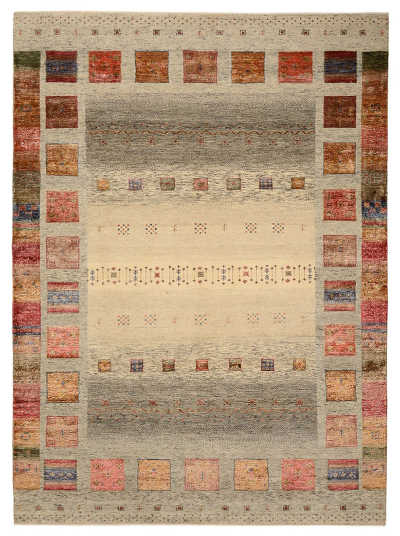 Tapis Gabbeh - Loribaft Indus - 242 x 177 cm - beige foncé