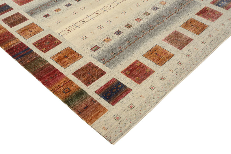 Tapis Gabbeh - Loribaft Indus carré  - 206 x 204 cm - beige foncé