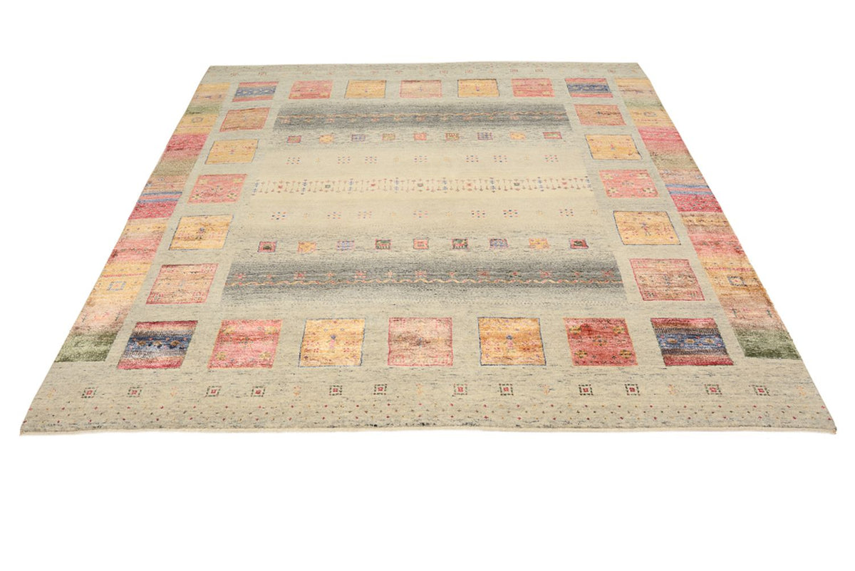 Tapis Gabbeh - Loribaft Indus carré  - 206 x 204 cm - beige foncé
