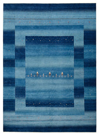 Tapis Gabbeh - Loribaft Indus - 345 x 247 cm - bleu de mer