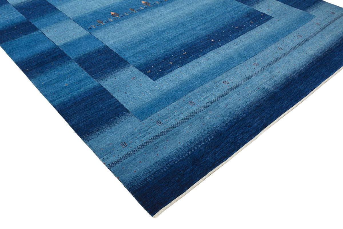 Tapis Gabbeh - Loribaft Indus - 345 x 247 cm - bleu de mer