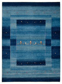 Tapis Gabbeh - Loribaft Indus - 235 x 169 cm - bleu de mer