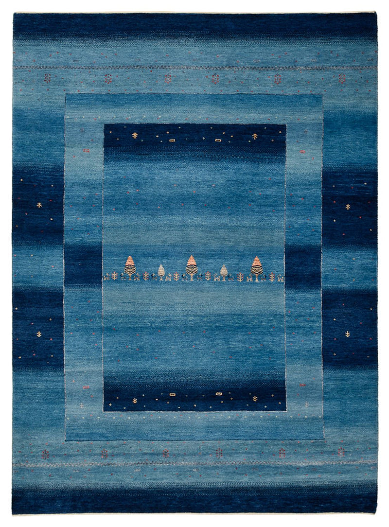 Tapis Gabbeh - Loribaft Indus - 235 x 169 cm - bleu de mer