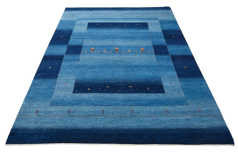 Tapis Gabbeh - Loribaft Indus - 235 x 169 cm - bleu de mer