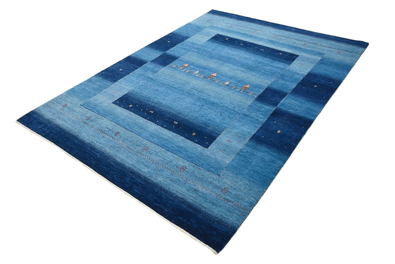 Tapis Gabbeh - Loribaft Indus - 235 x 169 cm - bleu de mer