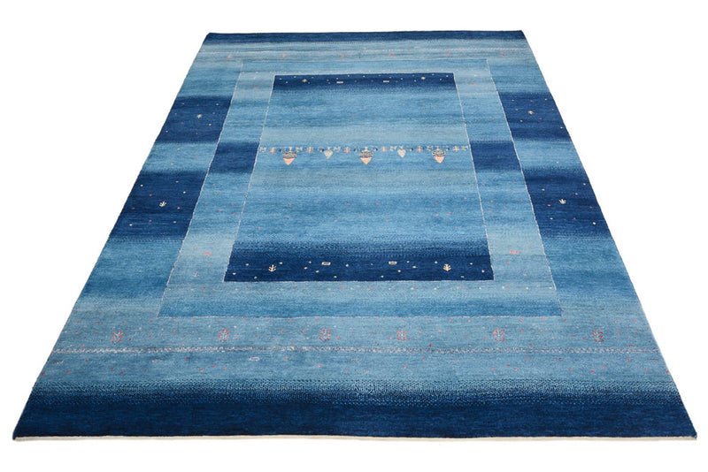 Tapis Gabbeh - Loribaft Indus - 235 x 169 cm - bleu de mer