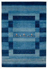 Tapis Gabbeh - Loribaft Indus - 304 x 204 cm - bleu de mer