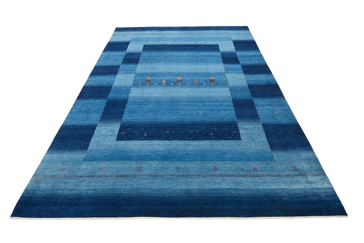 Tapis Gabbeh - Loribaft Indus - 304 x 204 cm - bleu de mer