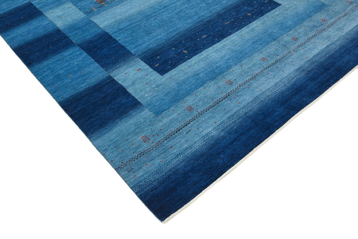 Tapis Gabbeh - Loribaft Indus - 304 x 204 cm - bleu de mer