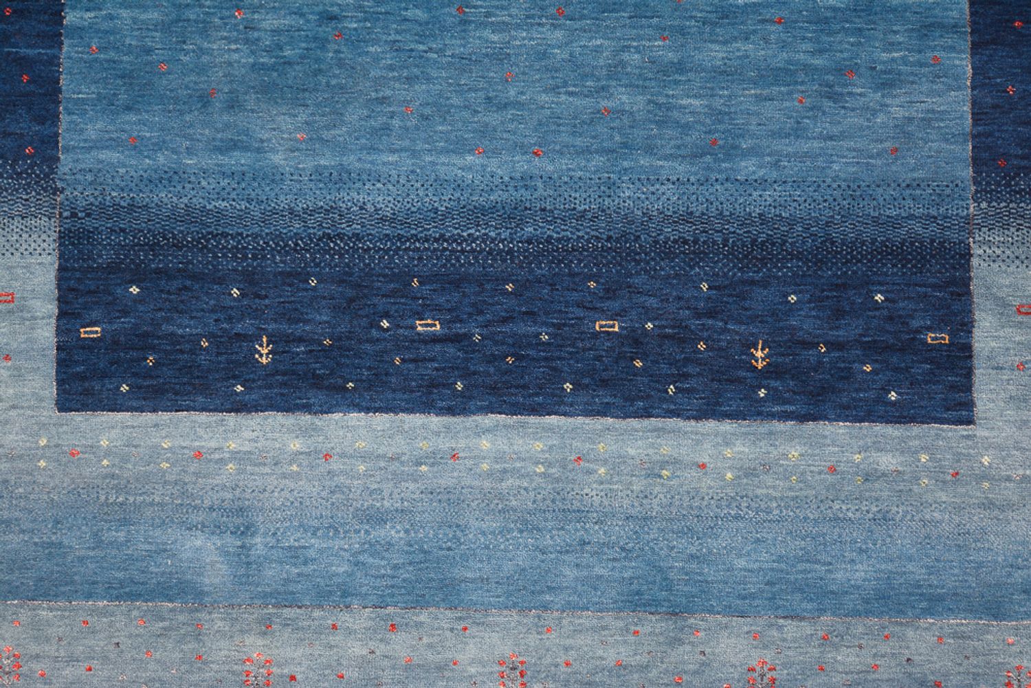 Tapis Gabbeh - Loribaft Indus - 304 x 204 cm - bleu de mer