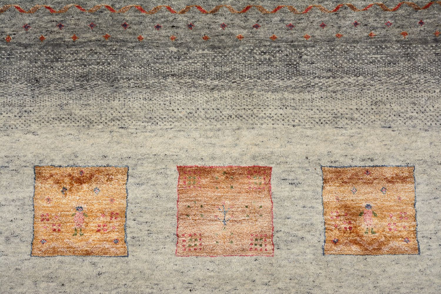 Tapis Gabbeh - Loribaft Indus - 354 x 248 cm - beige foncé