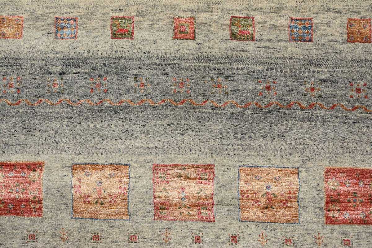 Tapis Gabbeh - Loribaft Indus carré  - 156 x 152 cm - beige foncé