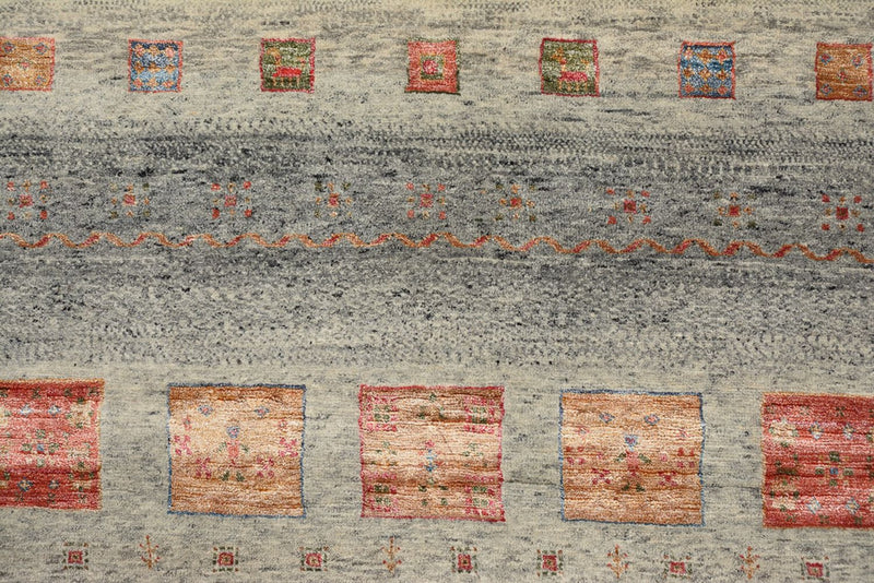 Tapis Gabbeh - Loribaft Indus carré  - 156 x 152 cm - beige foncé