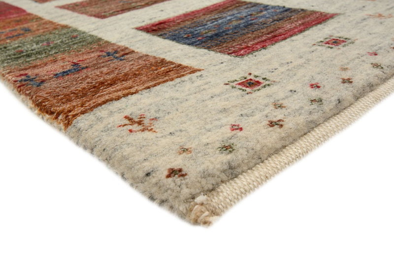 Tapis Gabbeh - Loribaft Indus carré  - 156 x 156 cm - beige foncé