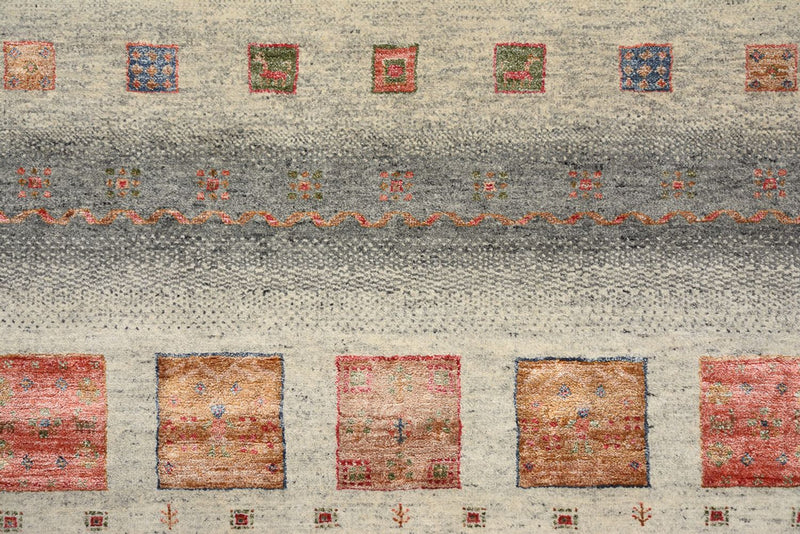 Tapis Gabbeh - Loribaft Indus carré  - 156 x 156 cm - beige foncé