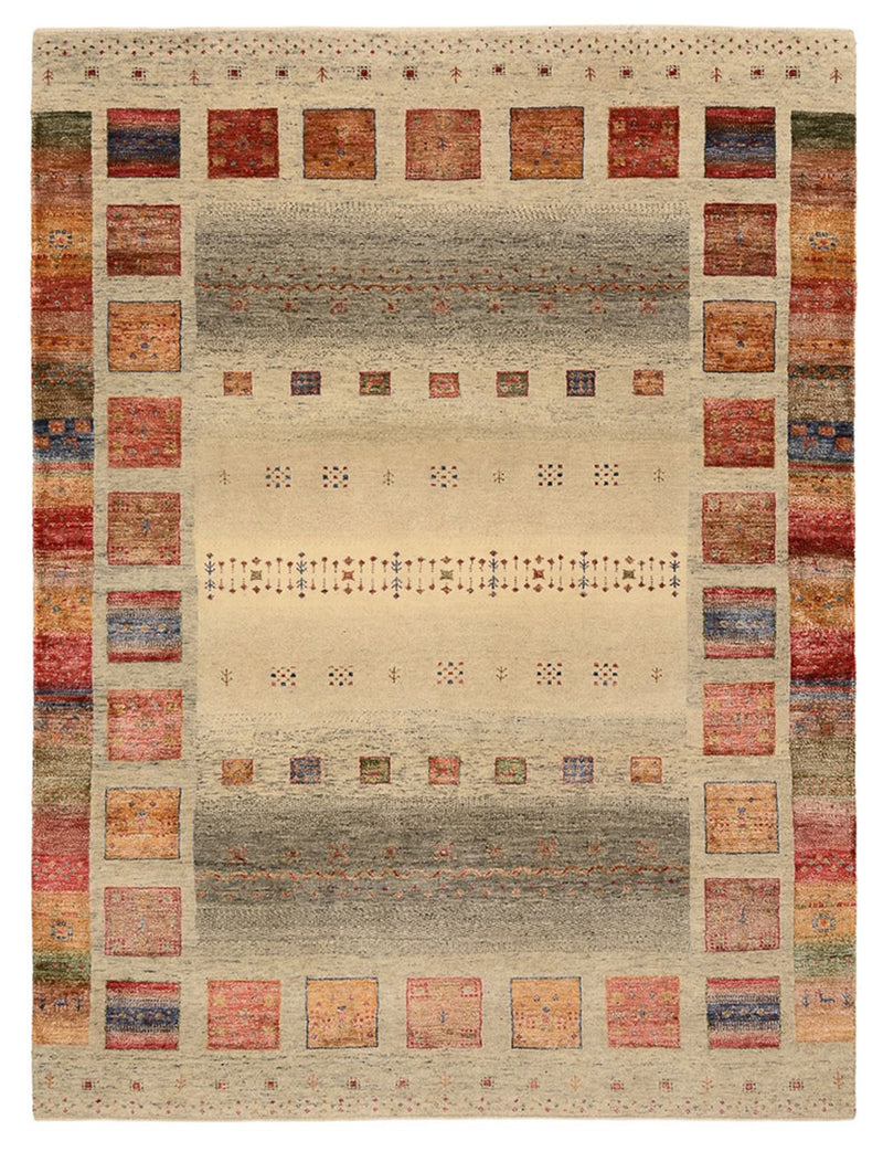 Tapis Gabbeh - Loribaft Indus - 204 x 154 cm - beige foncé