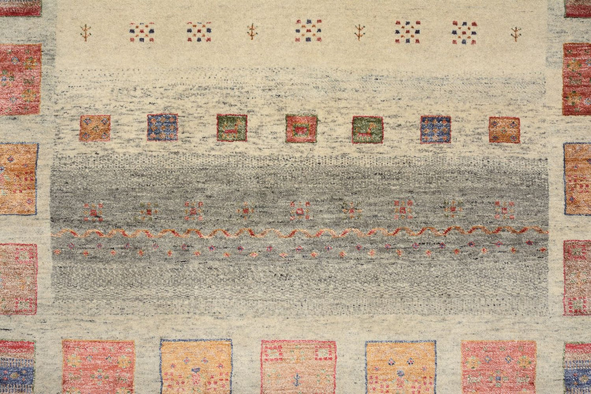 Tapis Gabbeh - Loribaft Indus - 204 x 154 cm - beige foncé