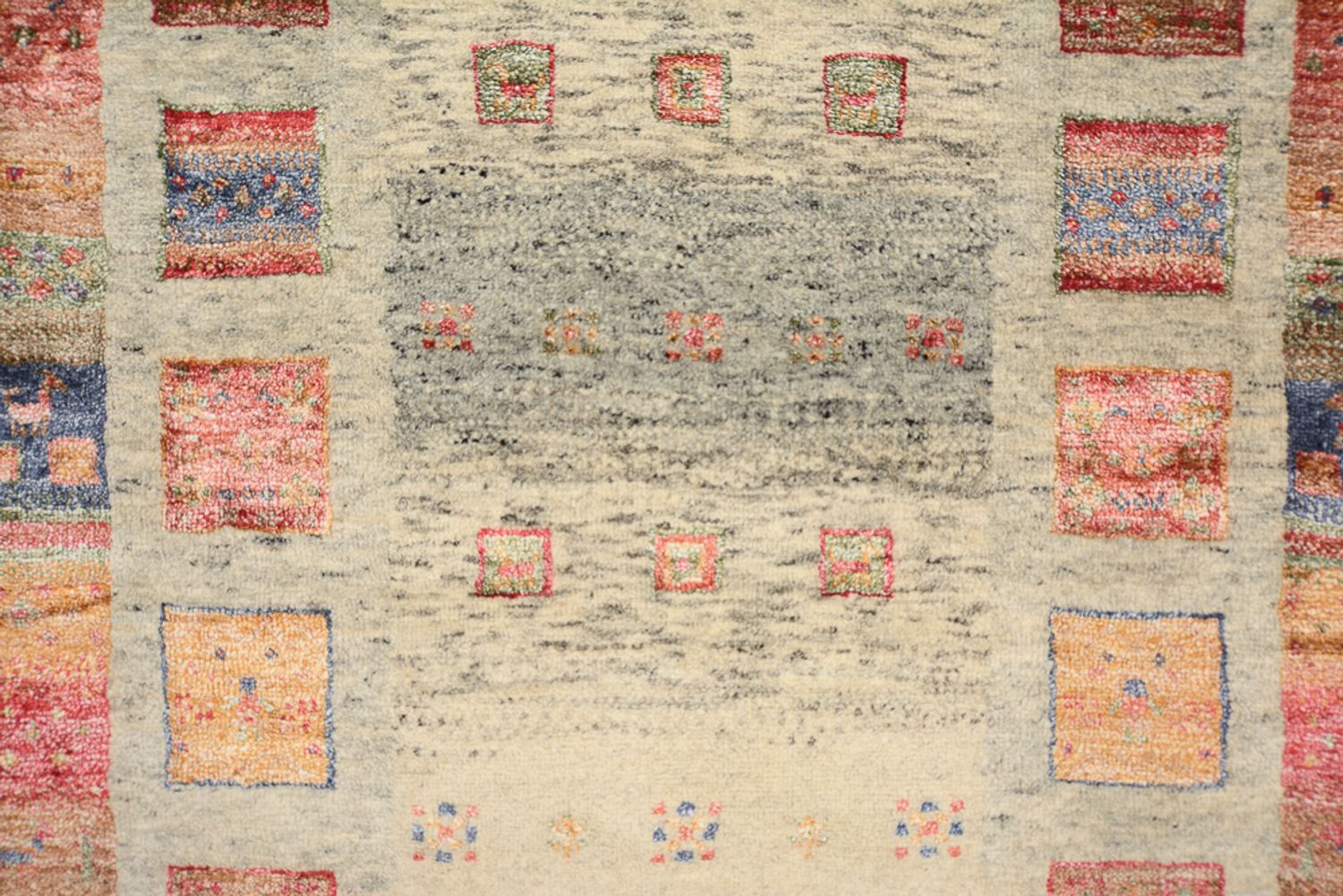 Tapis de couloir Tapis Gabbeh - Loribaft Indus - 306 x 84 cm - beige foncé