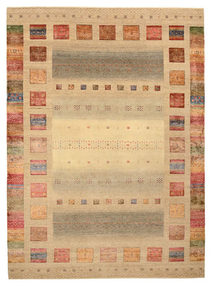 Tapis Gabbeh - Loribaft Indus - 351 x 254 cm - beige foncé