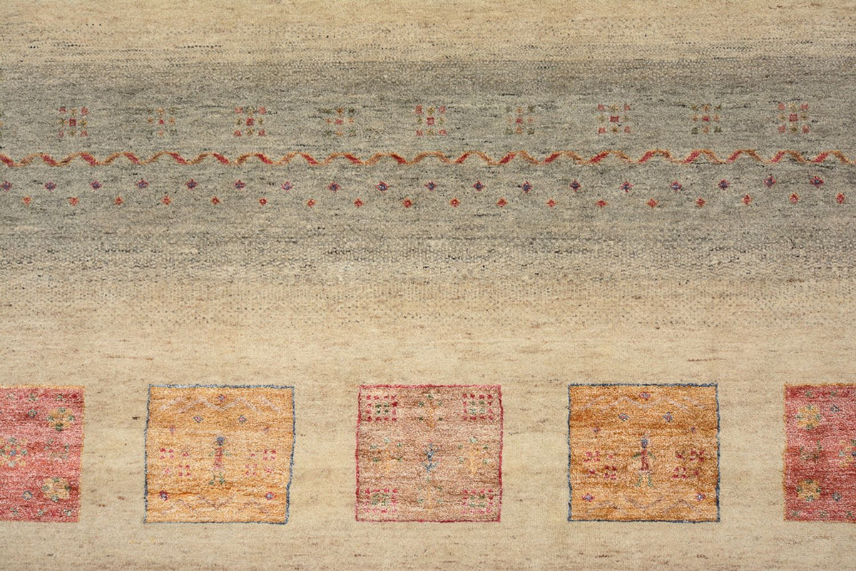 Tapis Gabbeh - Loribaft Indus - 351 x 254 cm - beige foncé