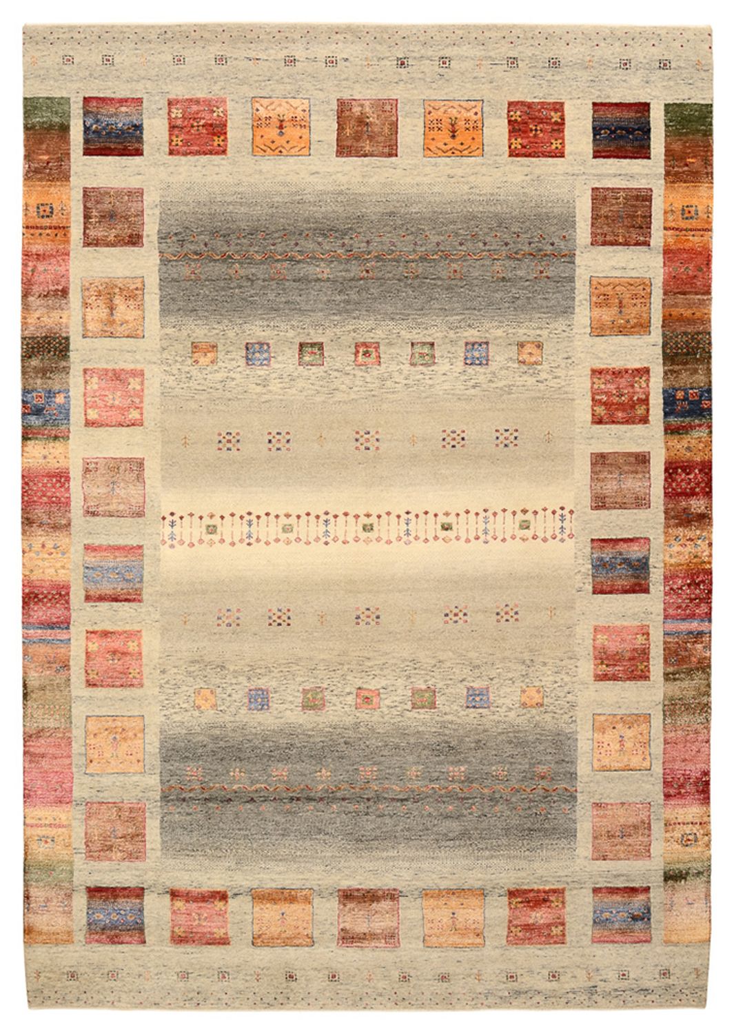 Tapis Gabbeh - Loribaft Indus - 301 x 207 cm - beige foncé