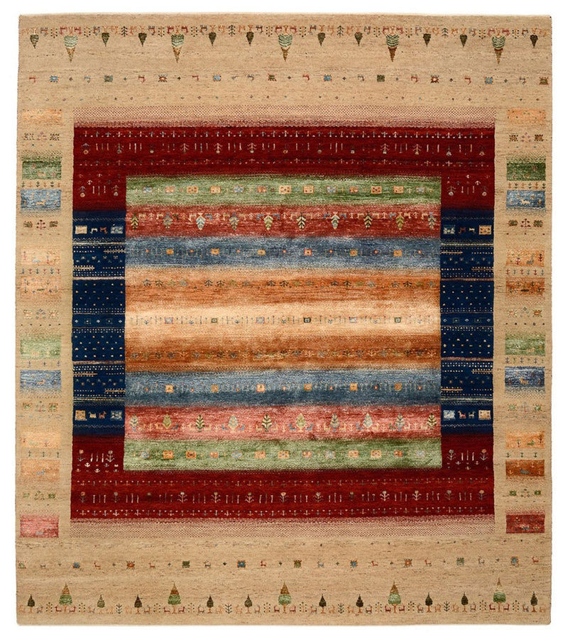 Tapis Gabbeh - Loribaft Indus - 236 x 205 cm - multicolore