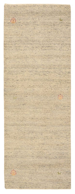 Tapis de couloir Tapis Gabbeh - Loribaft Indus - 238 x 82 cm - beige foncé