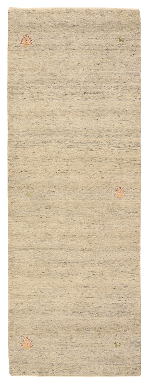 Tapis de couloir Tapis Gabbeh - Loribaft Indus - 238 x 82 cm - beige foncé