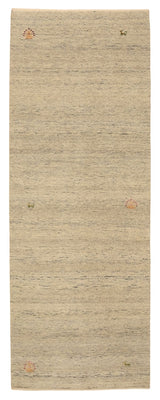 Tapis de couloir Tapis Gabbeh - Loribaft Indus - 241 x 85 cm - beige foncé