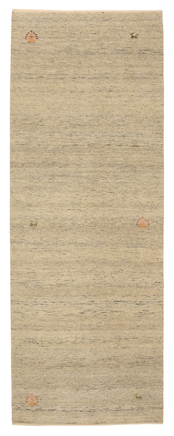 Tapis de couloir Tapis Gabbeh - Loribaft Indus - 241 x 85 cm - beige foncé